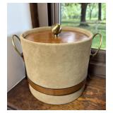 Mid Century Ice Bucket Suede Cooler