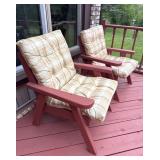 Rustic Red Patio Chair Pair