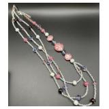 Una Alla Volta Glass Bead Multi Strand Necklace