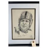 Signed Bobby Layne Portrait 15x12"