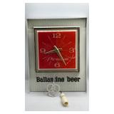 Ballantine Beer Wall Clock 15x12"
