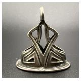 Silver Art Nouveau Monogrammed Pendant