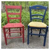 Red & Blue Painted Porch Chairs 4th Of July