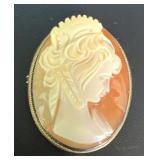 Cameo Silver Frame 900 Hallmarked Brooch
