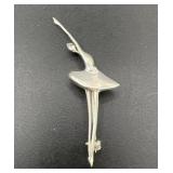 Silver Dainty Ballerina Brooch
