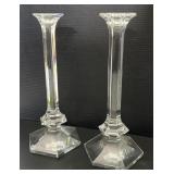 Crystal Val St. Lambert Candlestick Holders