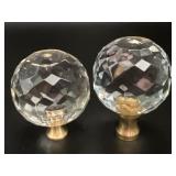 Cut Crystal Faceted Finial Pair
