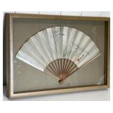 Japanese Watercolor Bamboo Fan Framed