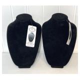 Velvet Necklace Jewelry Display Stands Pair