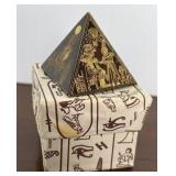 Egyptian Revival Etched Brass Pyramid Souvenir