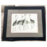 Audrey B. Grossman Lithograph Art Print Cranes