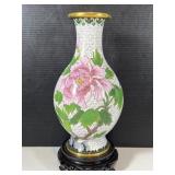 Cloisonnï¿½ Enamel Vase w/ Stand