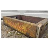 Vintage Coca-Cola Wood Bottle Crate Yellow