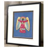 Jane Murray Lewis Painted Silk Guardian Angel Art