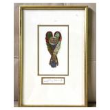 Signed Beadwork Angel Framed Art