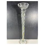 Art Glass Twist Stem Large Pillar Candle Holder