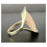 Sterling Silver Ring w/ Rose Quartz Cabochon