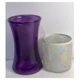 Glass Gathering Vase(8x5") & Glass Votive
