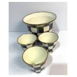 MacKenzie Childs 5" Flower Pot & 3 Herb Pots 3"
