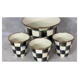 MacKenzie-Childs 5' Flower Pot & 3 Herb Pots 3'