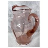 Pink depression, glass 10 inch pitcher