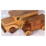 Wooden Bank & Veteran Made Wooden Car