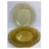 Federal Glass Amber Patrician Spoke 11 inch