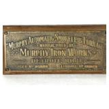 Detroit Murphy Iron Works Plaque 5x11"