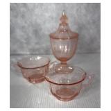 Cambridge Decagon Pink Laurel Etch Creamer &