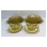 Federal Amber Glass 8 Piece Place Settings for 2,
