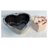 Rowe Pottery Heart Bowl & Pandora Jewelry Box