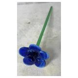 Hand-Blown Art Glass Long Stem Flower