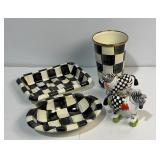 MacKinzie Childs Soap Dishes, Cup & Ornaments