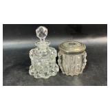 Cut Crystal Jar 2.5' & Perfume Bottle 4'
