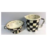 McKenzie Childs measuring cup, & Mini Colander