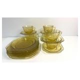 Federal Amber Madrid Desert Plates, Cups & Saucers