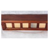 Wooden Display Case w 5 Photo Holders