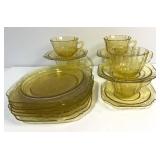 Federal Amber Madrid Desert Plates, Cups & Saucers
