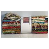 3x5' Handwoven Multi Chindi Rug.