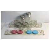 Lot Of Mason Jars, Mini Mason Jars Some w Lid