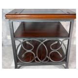 Wood & Metal End Table 24x24x24"