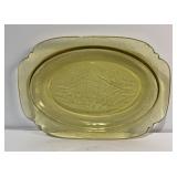 Federal Glass Amber Platter 11 1/2 x 8