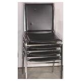 Black Padded Stacking Chairs Lot of 4