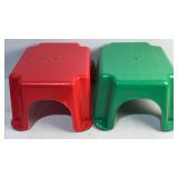 Green & Red Step Stools 7.5x12x10'