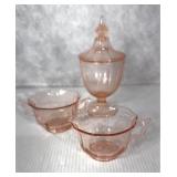 Cambridge Decagon Pink Laurel Etch Creamer &