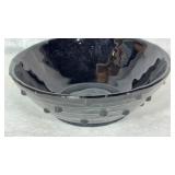 Blenko Glass Studded Brutalist Bowl