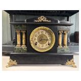 Ingraham Mantel Clock Black Green