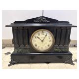 Ingraham Neoclassical Mantel Clock Black Wood
