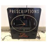 Mid Century Pharmacy Clock Lilly Prescriptions