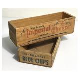 Antique Mac Laren's & Blue Chips Wood Crate Boxes